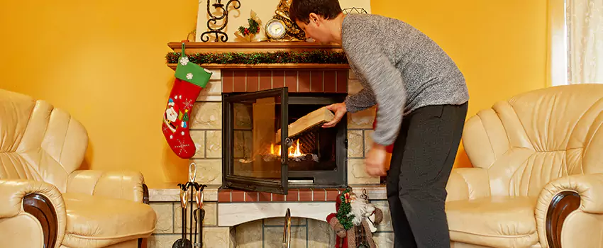 Rusted Metal Fireplace Restoration in McLean, Virginia